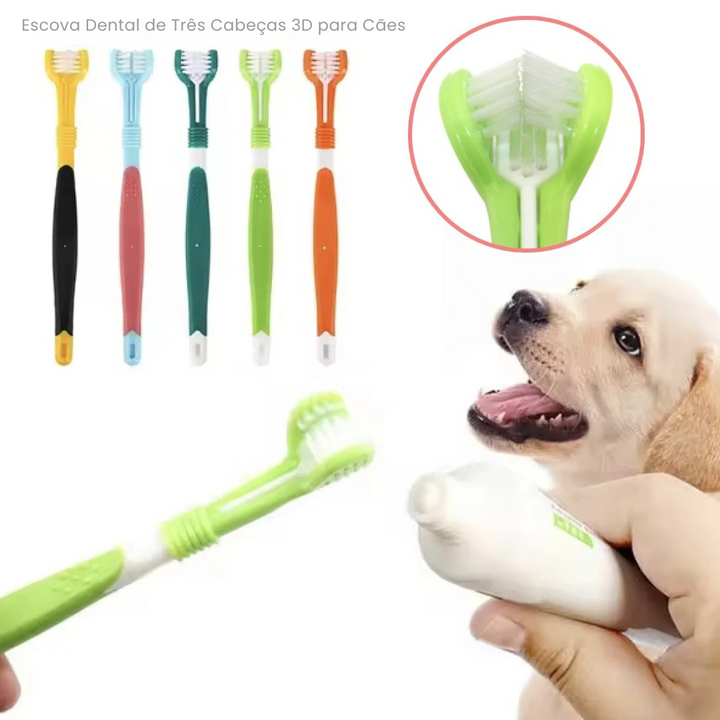 Escova Dental de Silicone para Cães e Gatos