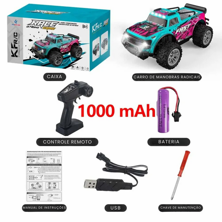 Carro Off-Road com Controle Remoto e Luzes LED