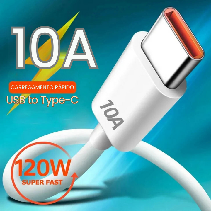 Cabo Turbo Power 10A - 120W  |  USB-A Tipo-C Android