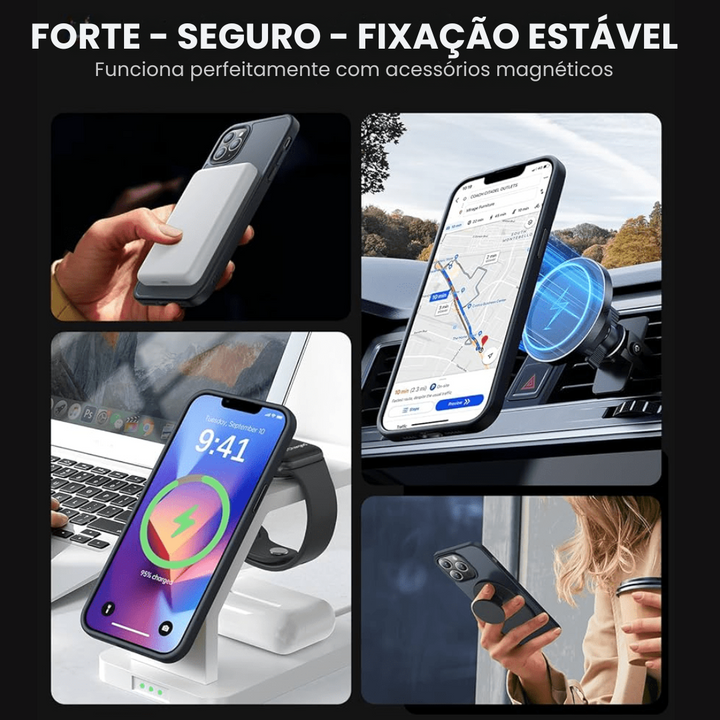 Capa MagSafe à Prova de Choques e Carregamento Rápido - iPhone