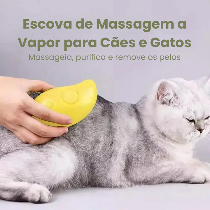 Escova de Massagem a Vapor para Cães e Gatos