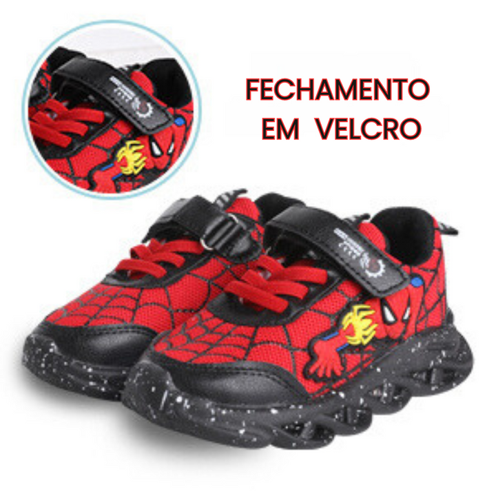 Ténis LED Homem-Aranha Antiderrapante