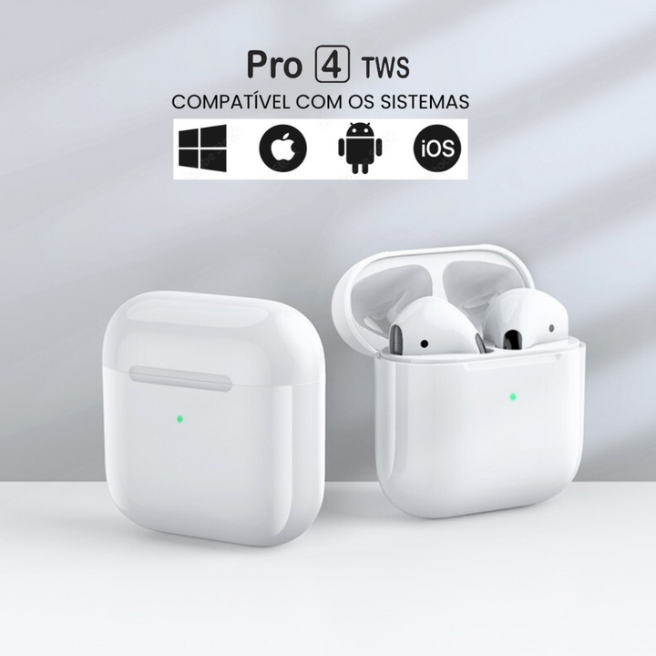 Pro 4 TWS - Fones Bluetooth 5.3 à Prova d'Água com Microfone